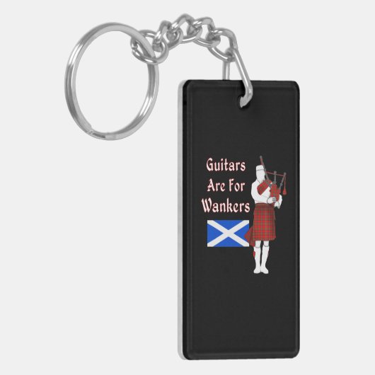 gitaren zijn er voor Wankers Funny Bagpiper Sleutelhanger (Voorkant Links)