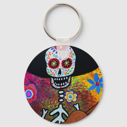 Gitarero Serenata Dia de los Muertos Sleutelhanger (Voorkant)