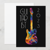GITARIST 2023 KLEURRIJKE GITAAR BAND CADEAU KAART (Voorkant / Achterkant)