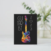 GITARIST 2023 KLEURRIJKE GITAARBAND CADEAU BRIEFKAART (Staand voorkant)