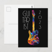 GITARIST 2023 KLEURRIJKE GITAARBAND CADEAU BRIEFKAART (Voorkant / Achterkant)