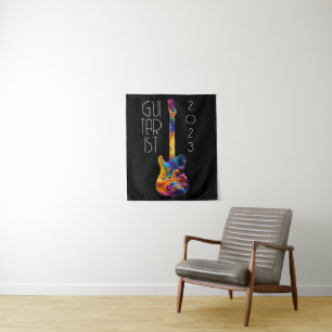 GITARIST 2023 KLEURRIJKE GITAARBAND CADEAU WANDKLEED