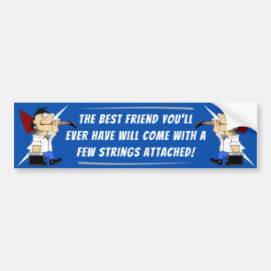 Gitarist Beste vriend op de weg Cartoon Gig Bumpersticker