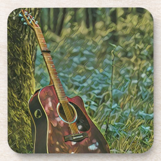 Gitarist birthday gift bier onderzetter (Voorkant)