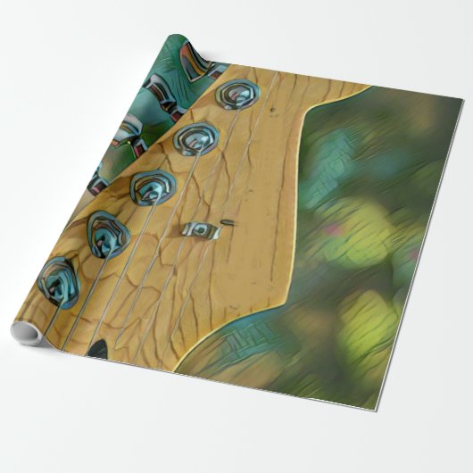 gitarist birthday gift cadeaupapier (Uitgerold)