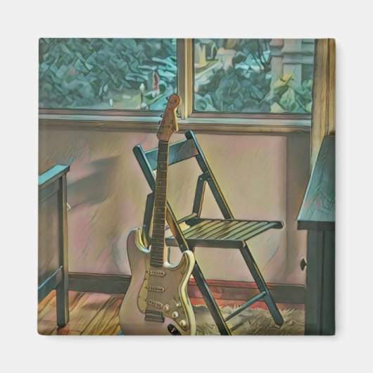 gitarist birthday gift magneet (Voorkant)