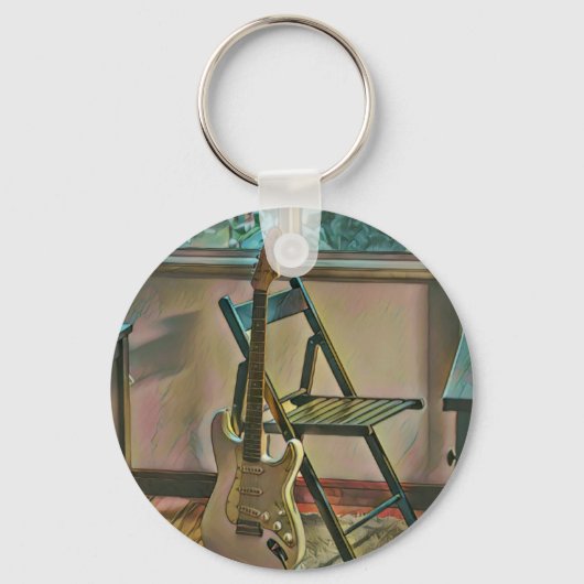 gitarist birthday gift sleutelhanger (Voorkant)