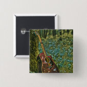 Gitarist birthday gift vierkante button 5,1 cm (Voorkant /achterkant)