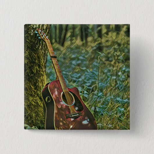 Gitarist birthday gift vierkante button 5,1 cm (Voorkant)