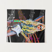 gitarist blond Rocker Abstract Woman Music Wandkleed (Voorkant (horizontaal))