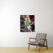 gitarist blond Rocker Abstract Woman Music Wandkleed (In situ)