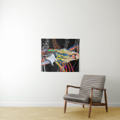 gitarist blond Rocker Abstract Woman Music Wandkleed (In Situ (horizontaal))