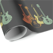 gitarist Colorful Musical Instruars Cadeaupapier (Rol Hoek)