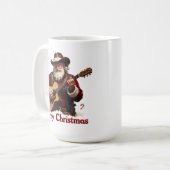 Gitarist Cowboy Kerstman Koffiemok (Voorkant links)