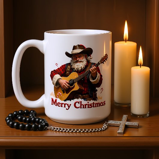 Gitarist Cowboy Kerstman Koffiemok