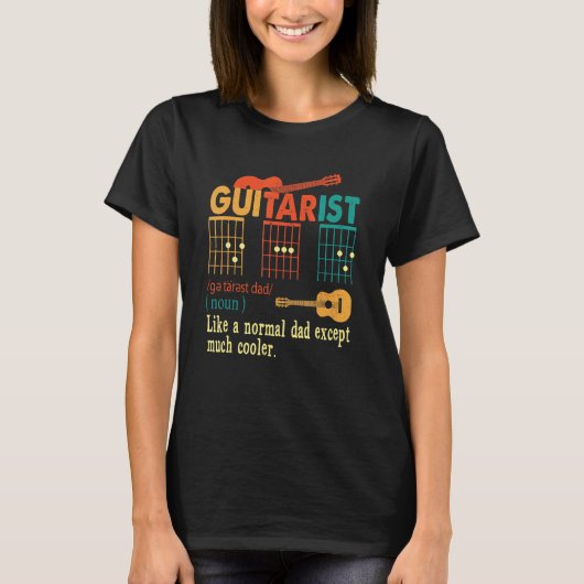 Gitarist D A D Akkoord Als Een Normale Vader Behal T-shirt (Voorkant)