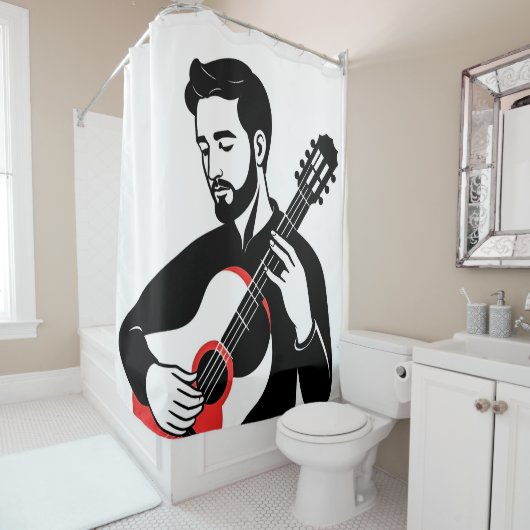 Gitarist Douchegordijn (In situ)