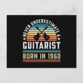 Gitarist geboren 1960 60ste verjaardag Gitaar Cade Briefkaart (Voorkant)