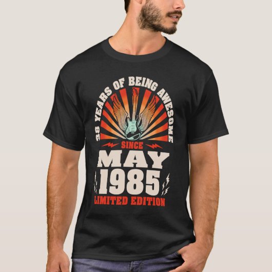 gitarist geboren mei 1985 38e geboorteplaats t-shirt (Voorkant)