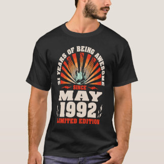  gitarist geboren mei 1992 31e geboortedag t-shirt