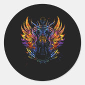 Gitarist Gitarist Kleurrijk Ronde Sticker (Voorkant)