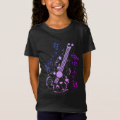 Gitarist Gitarist Muziek Paarse Meisje T-Shirt (Voorkant)