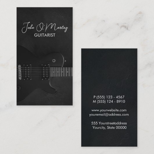 Gitarist Gitarist Muzikant Visitekaartje (Voorkant / Achterkant)