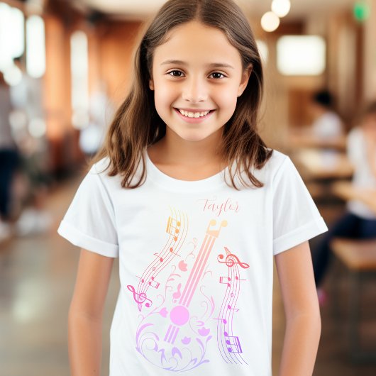 Gitarist Gitarist Speler Muziek Kleurrijke Aangepa T-shirt