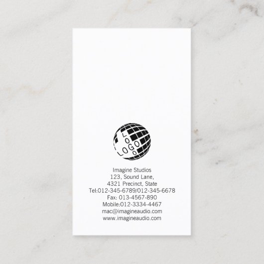 Gitarist Gitarist Speler Muziek Muzikant Visitekaartje (Achterkant)