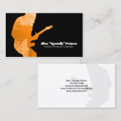 Gitarist Grunge Sinaasappel Silhouette Visitekaart Visitekaartje (Voorkant / Achterkant)