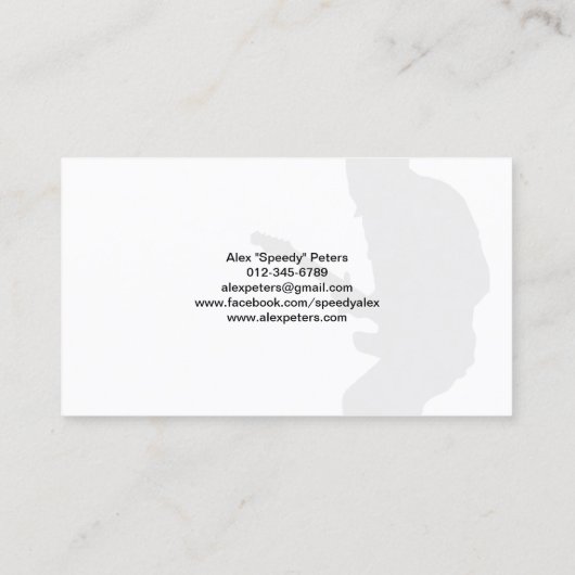 Gitarist Grunge Sinaasappel Silhouette Visitekaart Visitekaartje (Achterkant)