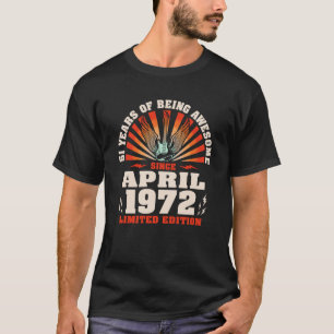 gitarist Guitar Geboren in april 1972 51st Birt T-shirt