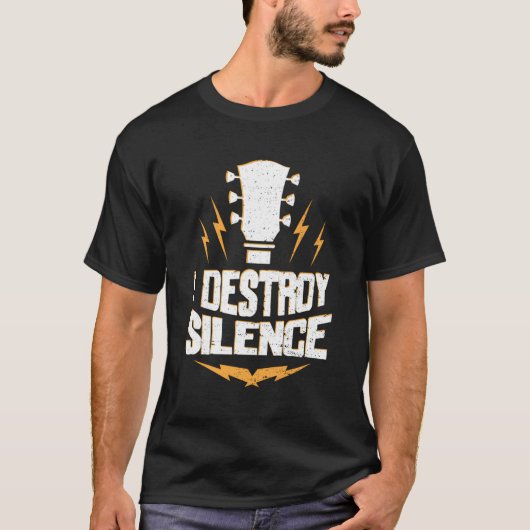 Gitarist I Destroy Silence Guitar T-shirt (Voorkant)