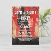 Gitarist Illustratie Rock-'n-roll Feest Kaart (Staand voorkant)