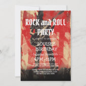 Gitarist Illustratie Rock-'n-roll Feestje Kaart (Voorkant)