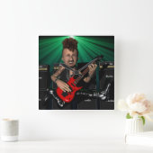 Gitarist in Flight Square Wandklok (Huis)