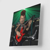 Gitarist in Flight Square Wandklok (Hoek)