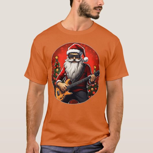 Gitarist Kerstman familie T-shirt (Voorkant)