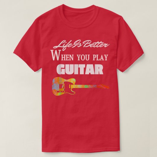  gitarist Lover Instrument Elektrisch T-shirt (Design voorkant)