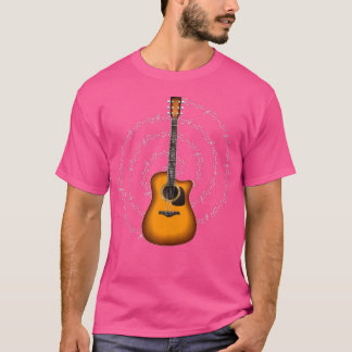 Gitarist met akoestisch thema t-shirt
