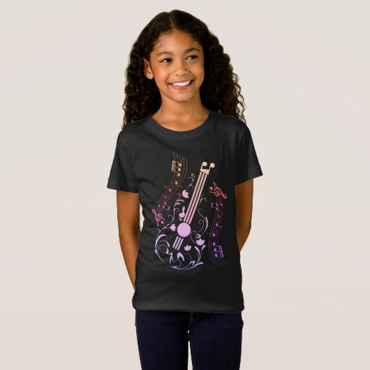 gitarist Musicus Guitar Player Music Girl T-shirt (Voorkant volledig)