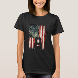 Gitarist Muziek USA Flag Gitaar Patriottische Gita T-shirt