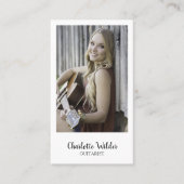 Gitarist Muzikant Leraar Custom Foto Visitekaartje (Voorkant)
