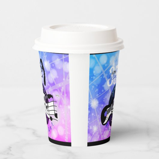 gitarist of musicus Birthday Paper Cups HAMbWG Papieren Bekers (Links)