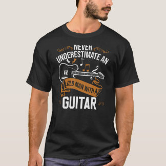 Gitarist onderschat nooit een oud Man met T-shirt