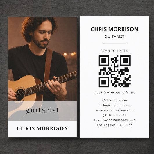 Gitarist QR-code foto Visitekaartje