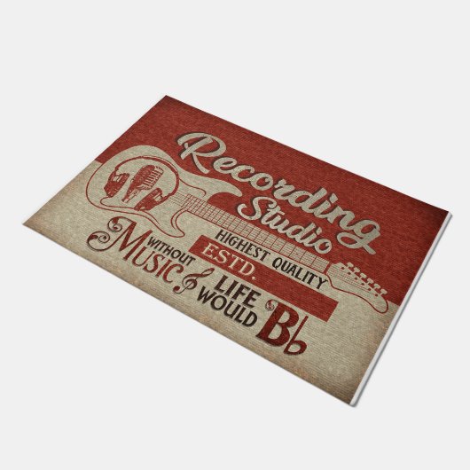  gitarist Recording Studio Rug Deurmat (Schuin)