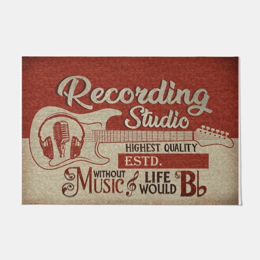  gitarist Recording Studio Rug Deurmat (Voorkant)