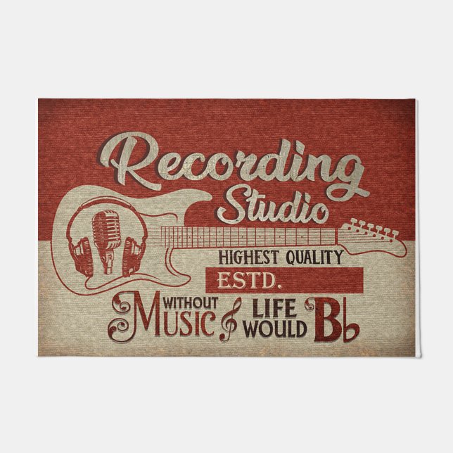  gitarist Recording Studio Rug Deurmat (Voorkant)