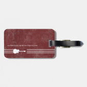 Gitarist reizigersnaam op leeftijd rood bagagelabel (Achterkant horizontaal)